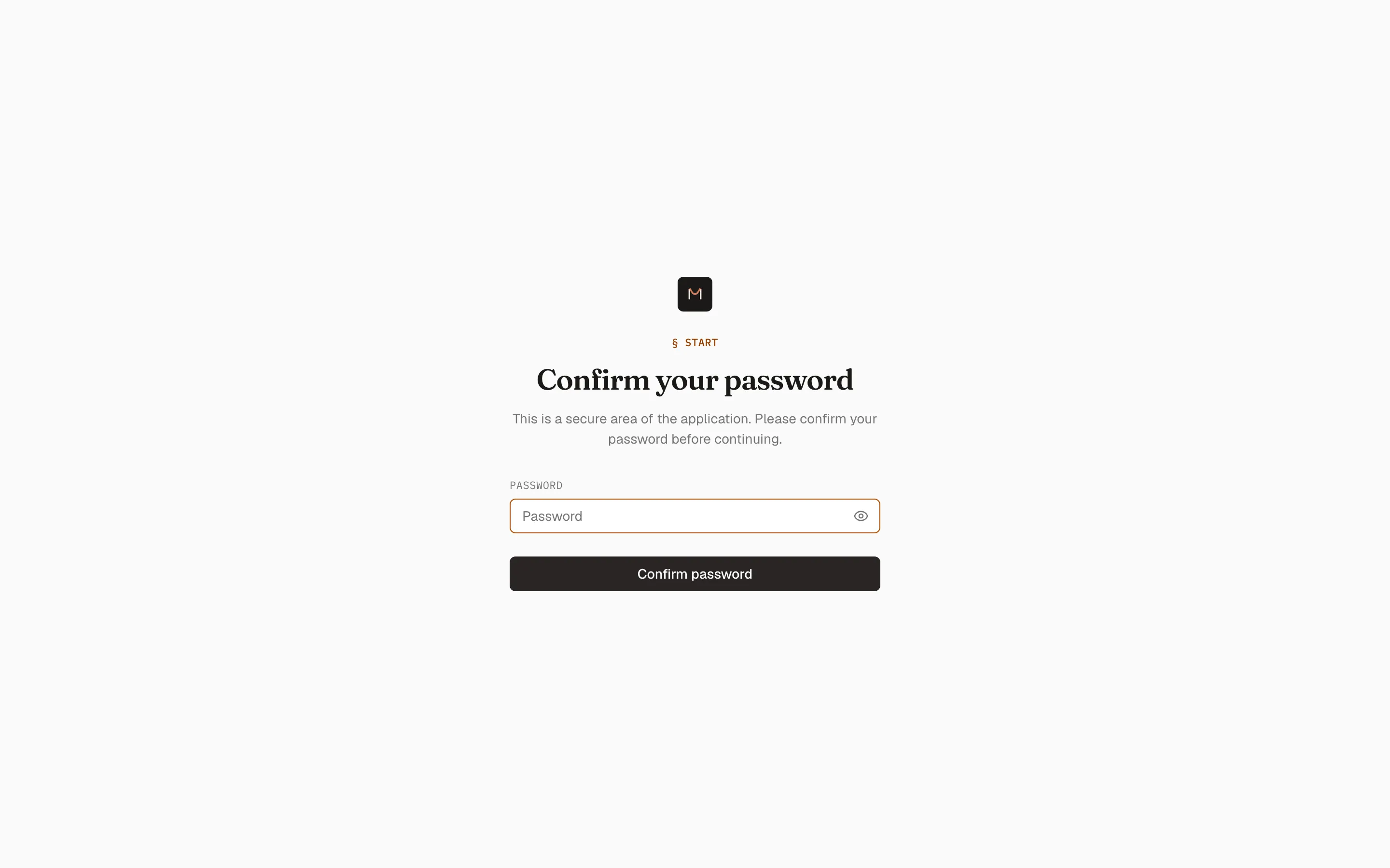 The Security settings page with the change-password form and the two-factor authentication section