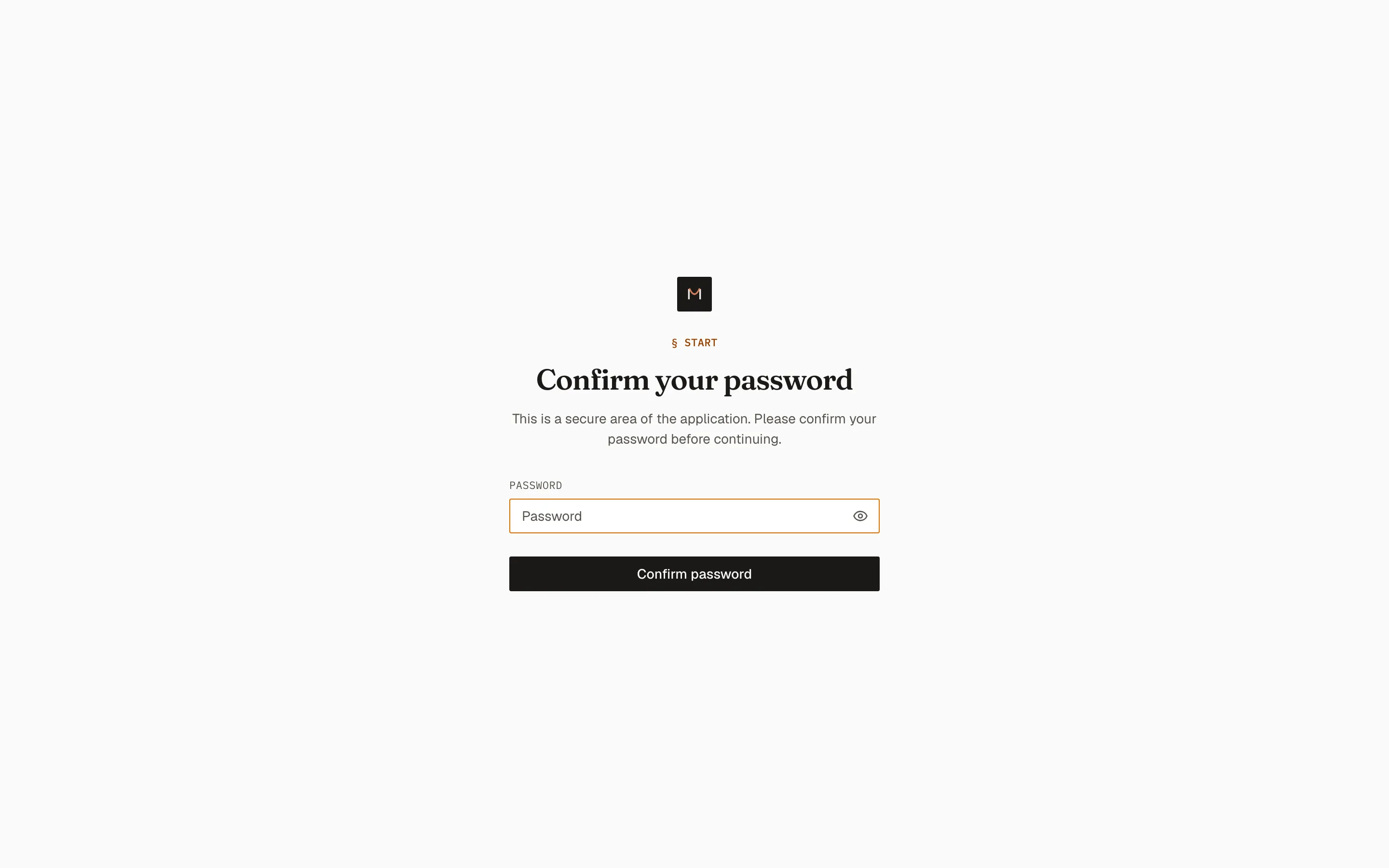 The Security settings page with the change-password form and the two-factor authentication section